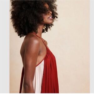 Banana republic coral midi dress - colorblock, color: brick